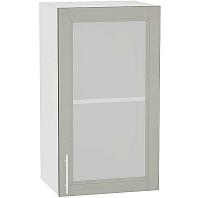Шкаф верхний с 1-ой остекленной дверцей Сканди В 400 Grey Softwood-Белый