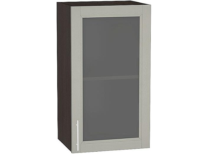 Шкаф верхний с 1-ой остекленной дверцей Сканди В 400 Grey Softwood-Венге