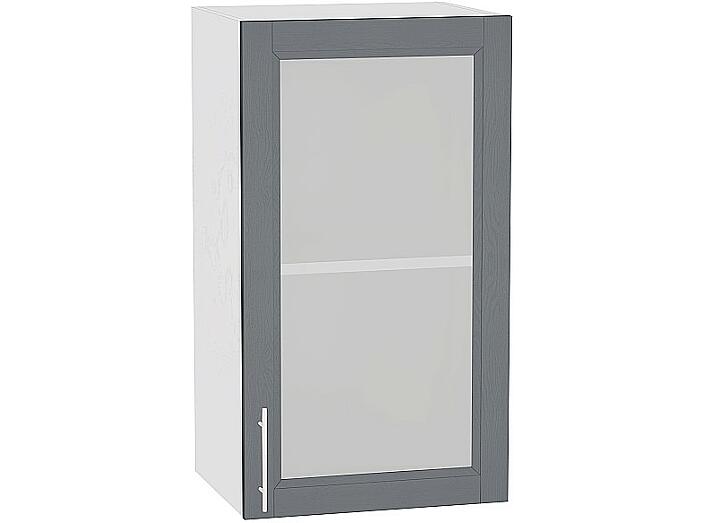 Шкаф верхний с 1-ой остекленной дверцей Сканди В 400 Graphite Softwood-Белый