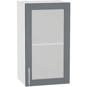 Шкаф верхний с 1-ой остекленной дверцей Сканди В 400 Graphite Softwood-Белый