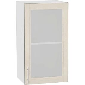Шкаф верхний с 1-ой остекленной дверцей Сканди В 409 Cappuccino Softwood-Белый