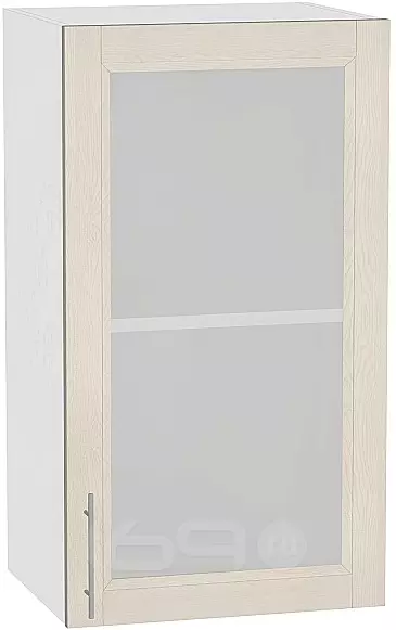 Шкаф верхний с 1-ой остекленной дверцей Сканди В 409 Cappuccino Softwood-Белый