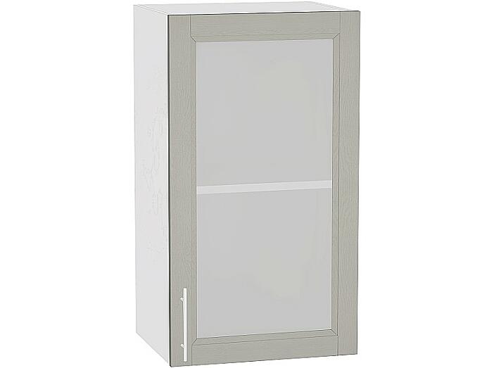 Шкаф верхний с 1-ой остекленной дверцей Сканди В 409 Grey Softwood-Белый