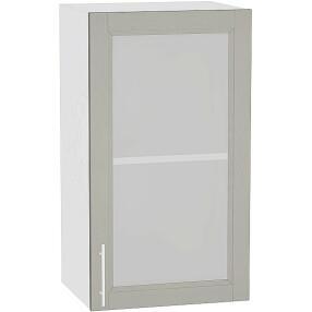 Шкаф верхний с 1-ой остекленной дверцей Сканди В 409 Grey Softwood-Белый