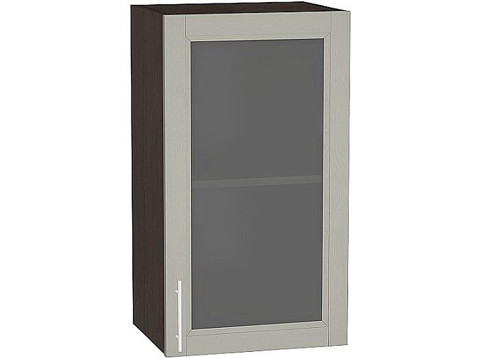 Шкаф верхний с 1-ой остекленной дверцей Сканди В 409 Grey Softwood-Венге