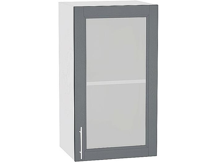 Шкаф верхний с 1-ой остекленной дверцей Сканди В 409 Graphite Softwood-Белый