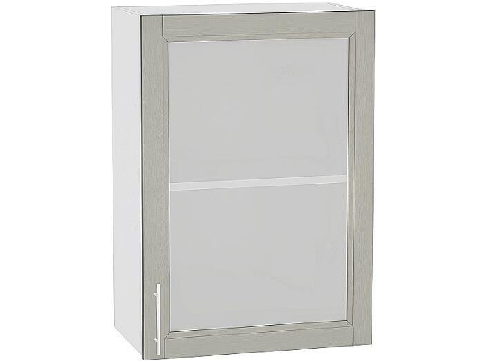 Шкаф верхний с 1-ой остекленной дверцей Сканди В 509 Grey Softwood-Белый