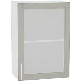 Шкаф верхний с 1-ой остекленной дверцей Сканди В 509 Grey Softwood-Белый