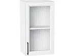 Шкаф верхний с 1-ой остекленной дверцей Сканди White Silkwood/Белый 716*400*320