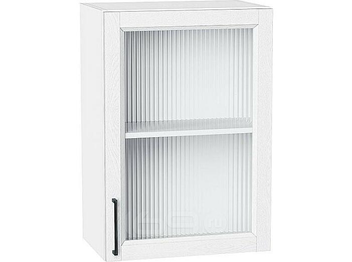 Шкаф верхний с 1-ой остекленной дверцей Сканди White Silkwood/Белый 716*500*320
