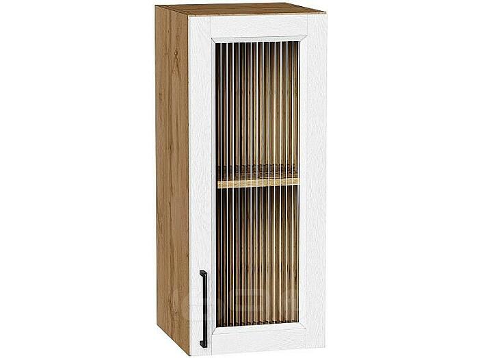 Шкаф верхний с 1-ой остекленной дверцей Сканди White Silkwood/Дуб Вотан 716*300*320