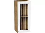 Шкаф верхний с 1-ой остекленной дверцей Сканди White Silkwood/Дуб Вотан 716*300*320