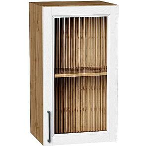 Шкаф верхний с 1-ой остекленной дверцей Сканди White Silkwood/Дуб Вотан 716*400*320