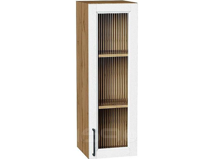 Шкаф верхний с 1-ой остекленной дверцей Сканди White Silkwood/Дуб Вотан 920*300*320