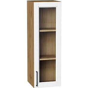 Шкаф верхний с 1-ой остекленной дверцей Сканди White Silkwood/Дуб Вотан 920*300*320