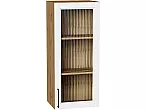 Шкаф верхний с 1-ой остекленной дверцей Сканди White Silkwood/Дуб Вотан 920*400*320