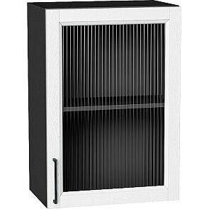 Шкаф верхний с 1-ой остекленной дверцей Сканди White Silkwood/Graphite 716*500*320