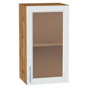 Шкаф верхний с 1-ой остекленной дверцей Сканди White Softwood Дуб Вотан 716*400*320