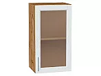 Шкаф верхний с 1-ой остекленной дверцей Сканди White Softwood Дуб Вотан 716*400*320