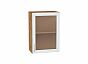 Шкаф верхний с 1-ой остекленной дверцей Сканди White Softwood Дуб Вотан 716*500*320