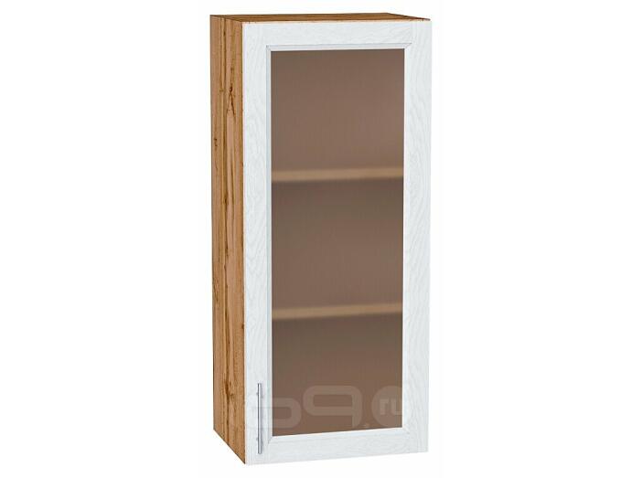Шкаф верхний с 1-ой остекленной дверцей Сканди White Softwood Дуб Вотан 920*400*320