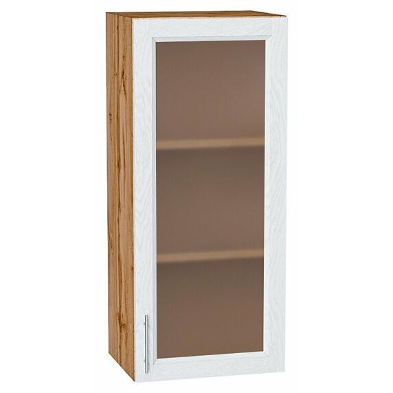 Шкаф верхний с 1-ой остекленной дверцей Сканди White Softwood Дуб Вотан 920*400*320