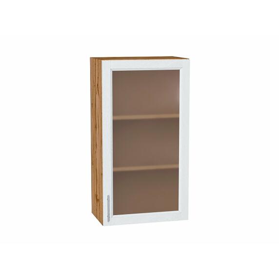 Шкаф верхний с 1-ой остекленной дверцей Сканди White Softwood Дуб Вотан 920*500*320