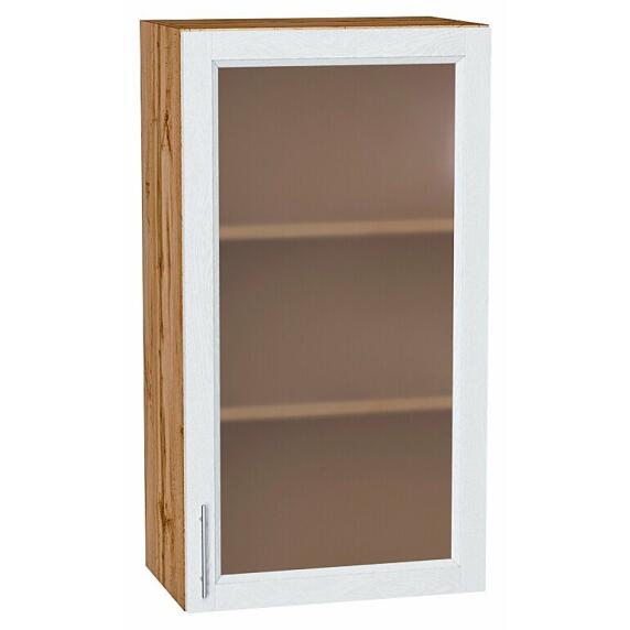 Шкаф верхний с 1-ой остекленной дверцей Сканди White Softwood Дуб Вотан 920*500*320