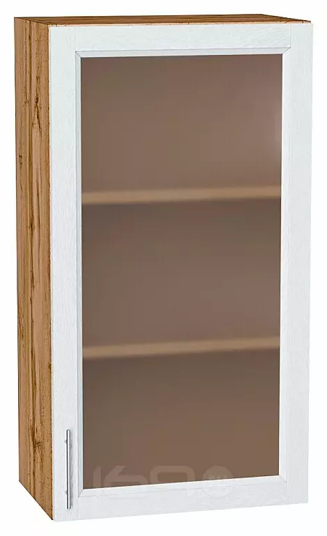 Шкаф верхний с 1-ой остекленной дверцей Сканди White Softwood Дуб Вотан 920*500*320