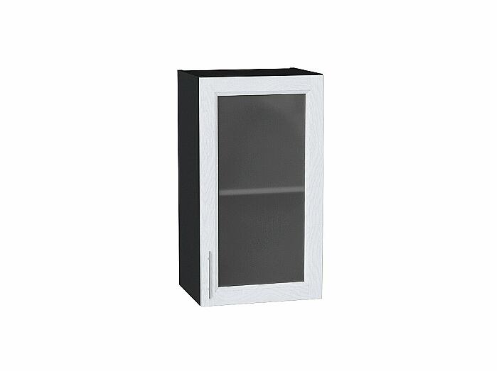 Шкаф верхний с 1-ой остекленной дверцей Сканди White Softwood Graphite