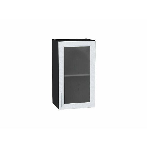 Шкаф верхний с 1-ой остекленной дверцей Сканди White Softwood Graphite
