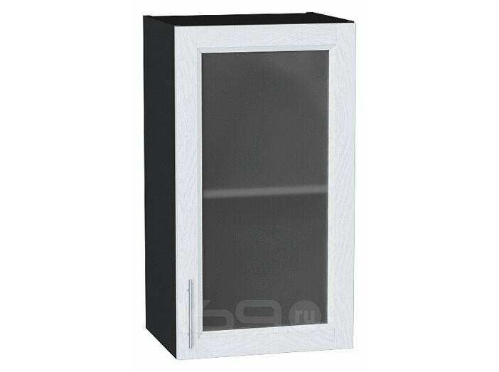 Шкаф верхний с 1-ой остекленной дверцей Сканди White Softwood Graphite