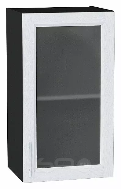 Шкаф верхний с 1-ой остекленной дверцей Сканди White Softwood Graphite