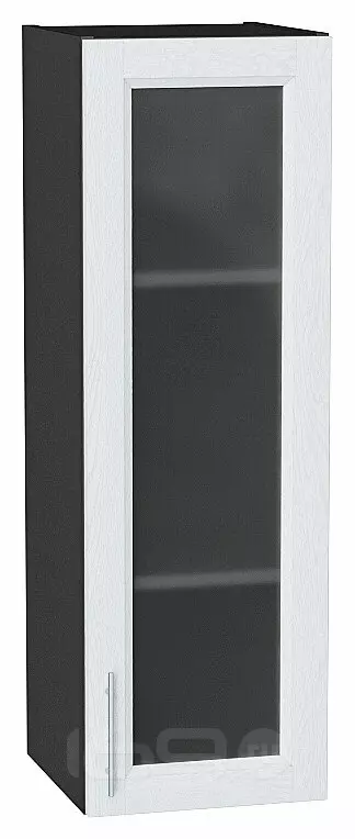 Шкаф верхний с 1-ой остекленной дверцей Сканди White Softwood Graphite