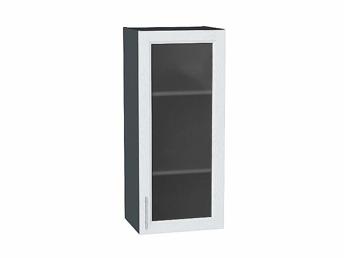 Шкаф верхний с 1-ой остекленной дверцей Сканди White Softwood Graphite