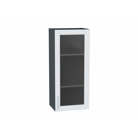 Шкаф верхний с 1-ой остекленной дверцей Сканди White Softwood Graphite