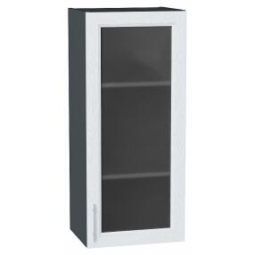 Шкаф верхний с 1-ой остекленной дверцей Сканди White Softwood Graphite