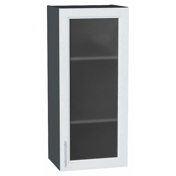 Шкаф верхний с 1-ой остекленной дверцей Сканди White Softwood Graphite
