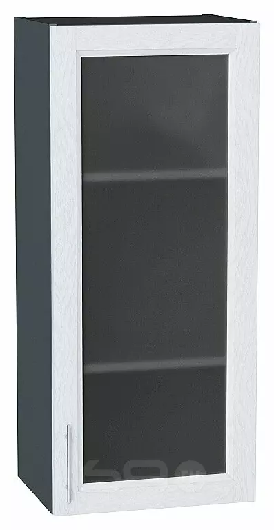 Шкаф верхний с 1-ой остекленной дверцей Сканди White Softwood Graphite