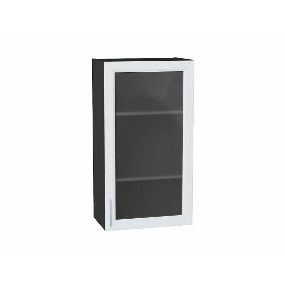 Шкаф верхний с 1-ой остекленной дверцей Сканди White Softwood Graphite