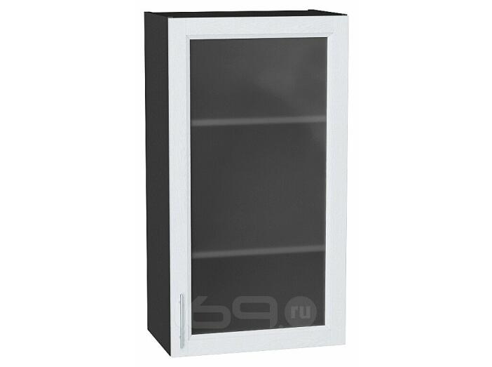 Шкаф верхний с 1-ой остекленной дверцей Сканди White Softwood Graphite