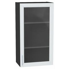 Шкаф верхний с 1-ой остекленной дверцей Сканди White Softwood Graphite