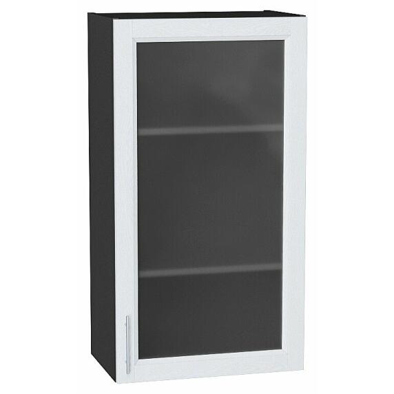 Шкаф верхний с 1-ой остекленной дверцей Сканди White Softwood Graphite