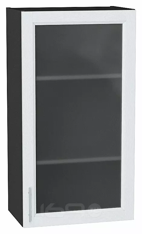 Шкаф верхний с 1-ой остекленной дверцей Сканди White Softwood Graphite