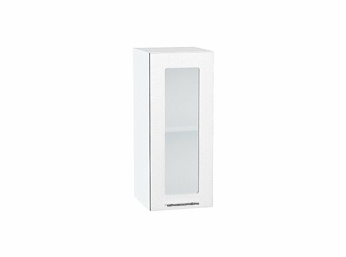 Шкаф верхний с 1-ой остекленной дверцей Валерия-М Белый металлик Белый 716*300*318