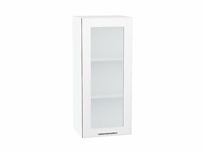 Шкаф верхний с 1-ой остекленной дверцей Валерия-М Белый металлик Белый 920*400*318