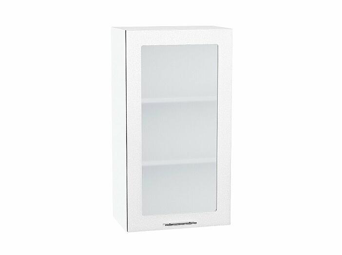 Шкаф верхний с 1-ой остекленной дверцей Валерия-М Белый металлик Белый 920*500*318