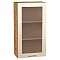 Шкаф верхний с 1-ой остекленной дверцей Валерия-М Бежевый металлик Дуб Вотан 920*500*318