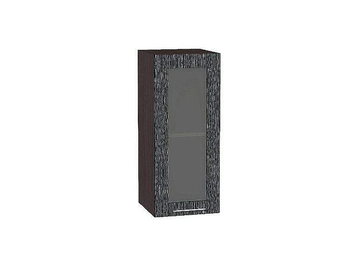 Шкаф верхний с 1-ой остекленной дверцей Валерия-М Черный металлик дождь Graphite
