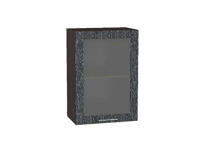 Шкаф верхний с 1-ой остекленной дверцей Валерия-М Черный металлик дождь Graphite